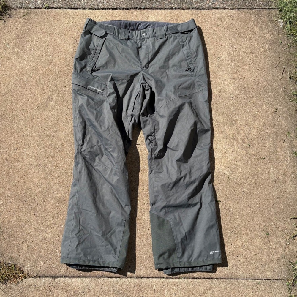 Eddie Bauer WeatherEdge Plus Mens Snow Pants Gray Ski Snowboard XL 44x32